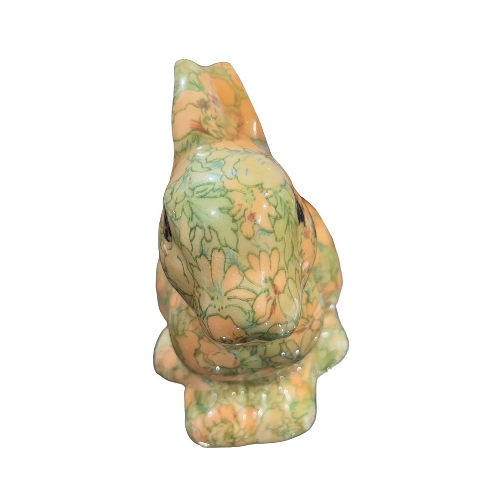 Vintage Easter Enesco Decoupage Rabbit Bunny Folk Art Floral 1970's Grannycore - Picture 7 of 9